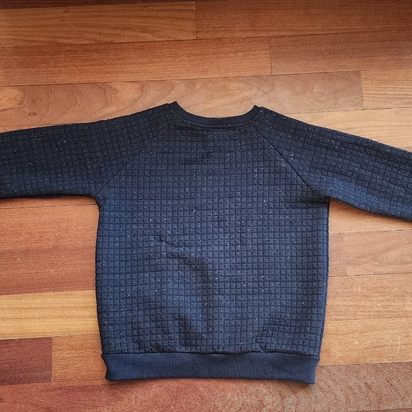 Sovereign Code Speckled Navy Waffle Knit Crewneck Sweatshirt Size 8 - Picture 8 of 13